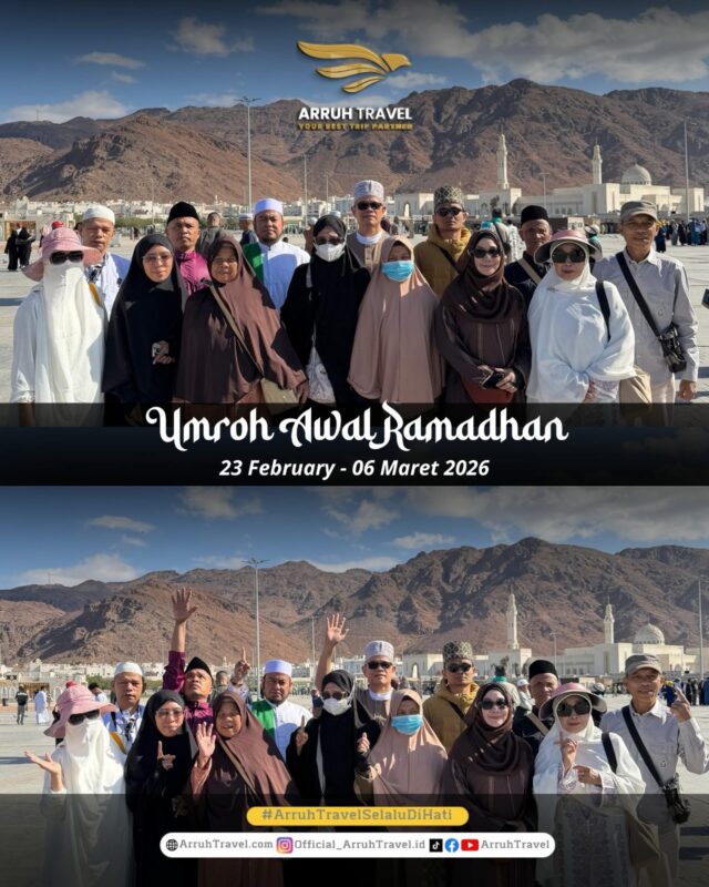 Mau Umroh Mudah & Hemat? Bareng
Arruh Travel Aja! ✨🕋Wujudkan impian ibadah ke Tanah Suci dengan layanan terpercaya, aman, dan nyaman.
Bersama Arruh Travel, perjalanan umroh jadi lebih tenang dan berkesan🤍💬Konsultasi GRATIS!
Yuk, daftar sekarang juga!📲Klik Instagram di bio & DM kami
atau tinggalkan komentar di sini yaa~📞Informasi & Pendaftaran:
☎️Admin 1: 0857-1557-6888 (Rose)
☎️Admin 2: 0858-1444-6669 (Idham)
☎️Admin 3: 0878-9540-3495 (Izzan)🏢Arruh Travel - PT Arraudah Utama Haramain
📍Ruko Sehati, Jl. Raya Jakarta Km 9 Citerep, Kec. Ciruas Kabupaten Serang, Banten 42182🌙Arruh Travel - Selalu di Hati, InsyaAllah Amanah🤍