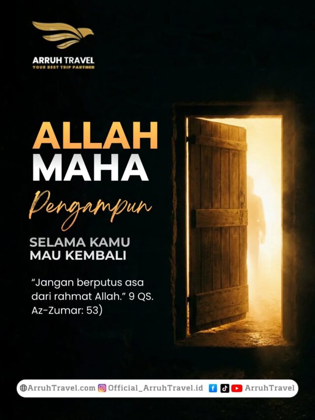 Allah Maha Pengampun.
Selama kita mau kembali kepada-Nya. 🤍“Jangan berputus asa dari rahmat Allah.”
(QS. Az-Zumar: 53)Mau Umroh Mudah & Hemat? Bareng
Arruh Travel Aja! ✨🕋Wujudkan impian ibadah ke Tanah Suci dengan layanan terpercaya, aman, dan nyaman.
Bersama Arruh Travel, perjalanan umroh jadi lebih tenang dan berkesan🤍💬Konsultasi GRATIS!
Yuk, daftar sekarang juga!📲Klik Instagram di bio & DM kami
atau tinggalkan komentar di sini yaa~📞Informasi & Pendaftaran:
☎️Admin 1: 0857-1557-6888 (Rose)
☎️Admin 2: 0858-1444-6669 (Idham)
☎️Admin 3: 0878-9540-3495 (Izzan)🏢Arruh Travel - PT Arraudah Utama Haramain
📍Ruko Sehati, Jl. Raya Jakarta Km 9 Citerep, Kec. Ciruas Kabupaten Serang, Banten 42182🌙Arruh Travel - Selalu di Hati, InsyaAllah Amanah🤍