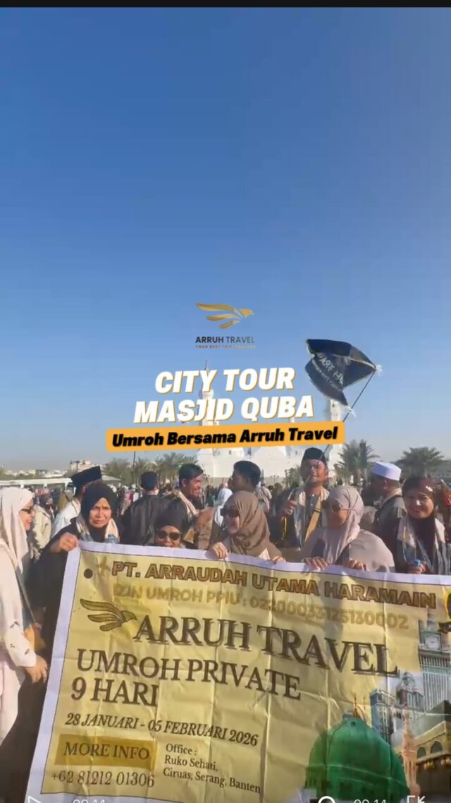 Mau umroh mudah dan hemat? Bareng Arruh Travel ajaaaa!!daftar segera bersama Arruh Travel selalu Dihatikonsultasi gratis, info pendaftaran:klik ig di bio & DM atau comment di sini yaaa.☎️Admin 1: 085715576882
☎️Admin 2: 085890000165
☎️Admin 3: 087895403495