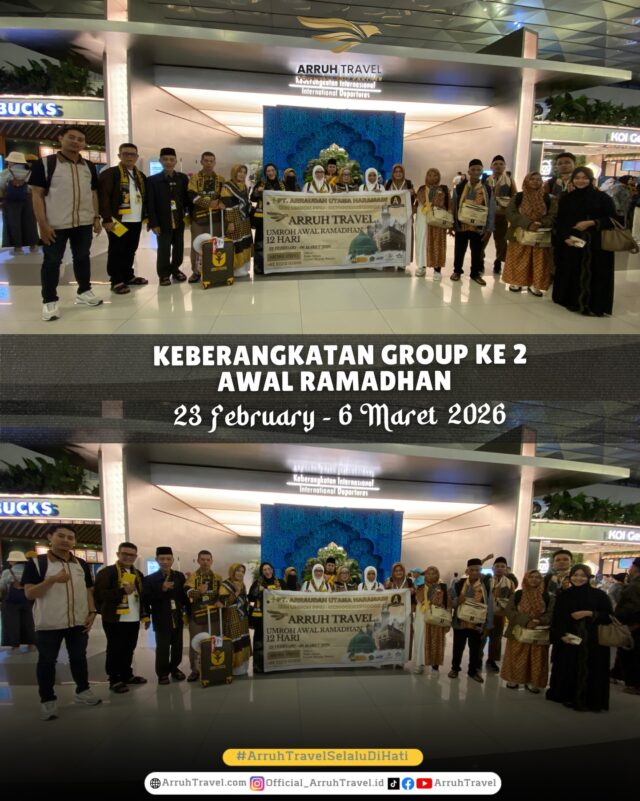 Mau umroh mudah dan hemat? Bareng Arruh Travel ajaaaa!!daftar segera bersama Arruh Travel selalu Dihatikonsultasi gratis, info pendaftaran:klik ig di bio & DM atau comment di sini yaaa.☎️Admin 1: 085715576882
☎️Admin 2: 085890000165
☎️Admin 3: 087895403495
