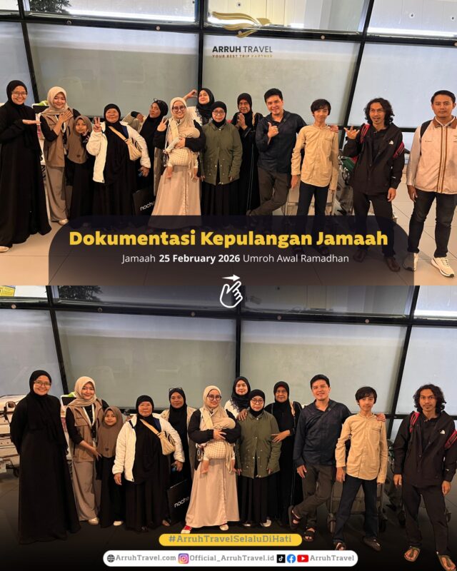 ✨ Mau Umroh Mudah & Hemat? Bareng Arruh Travel Aja!✨Wujudkan impian ibadah ke Tanah Suci dengan layanan terpercaya, aman, dan nyaman.
Bersama Arruh Travel, perjalanan umroh jadi lebih tenang dan berkesan 🤍💬 Konsultasi GRATIS!
Yuk, daftar sekarang juga!📲 Klik Instagram di bio & DM kami
atau tinggalkan komentar di sini yaa~📞 Informasi & Pendaftaran:
☎️ Admin 1: 0857-1557-6888 (Rose)
☎️ Admin 2: 0858-1444-6669 (Idham)
☎️ Admin 3: 0878-9540-3495 (Izzan)🏢 Arruh Travel - PT Arraudah Utama Haramain
📍 Ruko Sehati, Jl. Raya Jakarta Km 9 Citerep, Kec. Ciruas Kabupaten Serang, Banten 42182🌙 Arruh Travel — Selalu di Hati, InsyaAllah Amanah 🤍