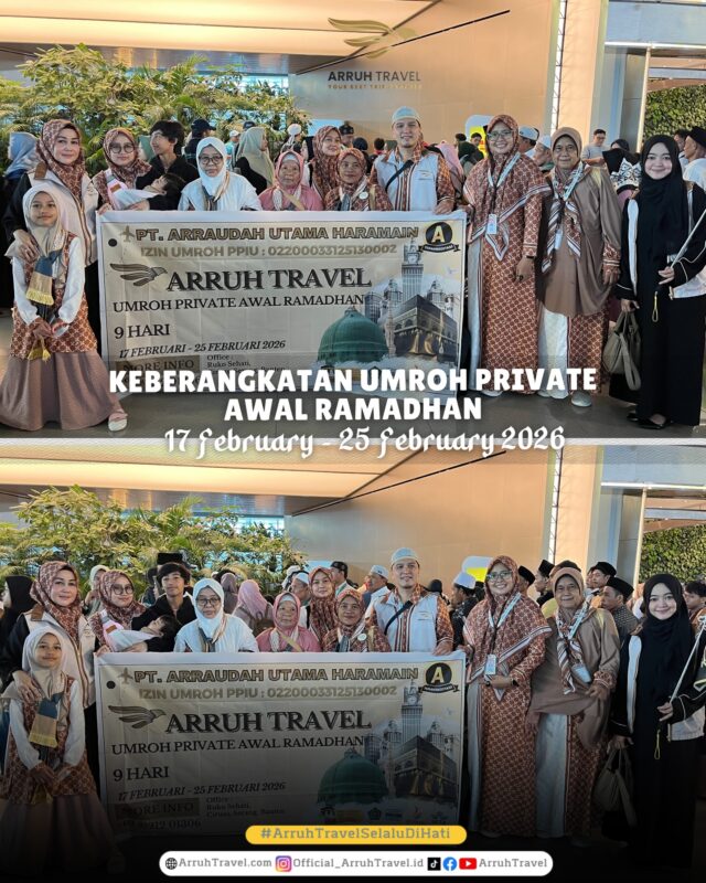 Mau umroh mudah dan hemat? Bareng Arruh Travel ajaaaa!!daftar segera bersama Arruh Travel selalu Dihatikonsultasi gratis, info pendaftaran:klik ig di bio & DM atau comment di sini yaaa.☎️Admin 1: 085715576882
☎️Admin 2: 085890000165
☎️Admin 3: 087895403495
